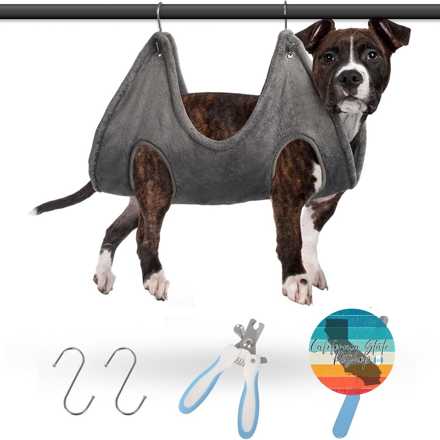 Pet Grooming Hammock Harness for Nail Trimming, with Nail Clippers, Nail File, Comb,Breathable Dog Grooming Hammock Restraint Bag, Dog Grooming Sling Helper for Large Dogs Nail Trimming/Clipping
